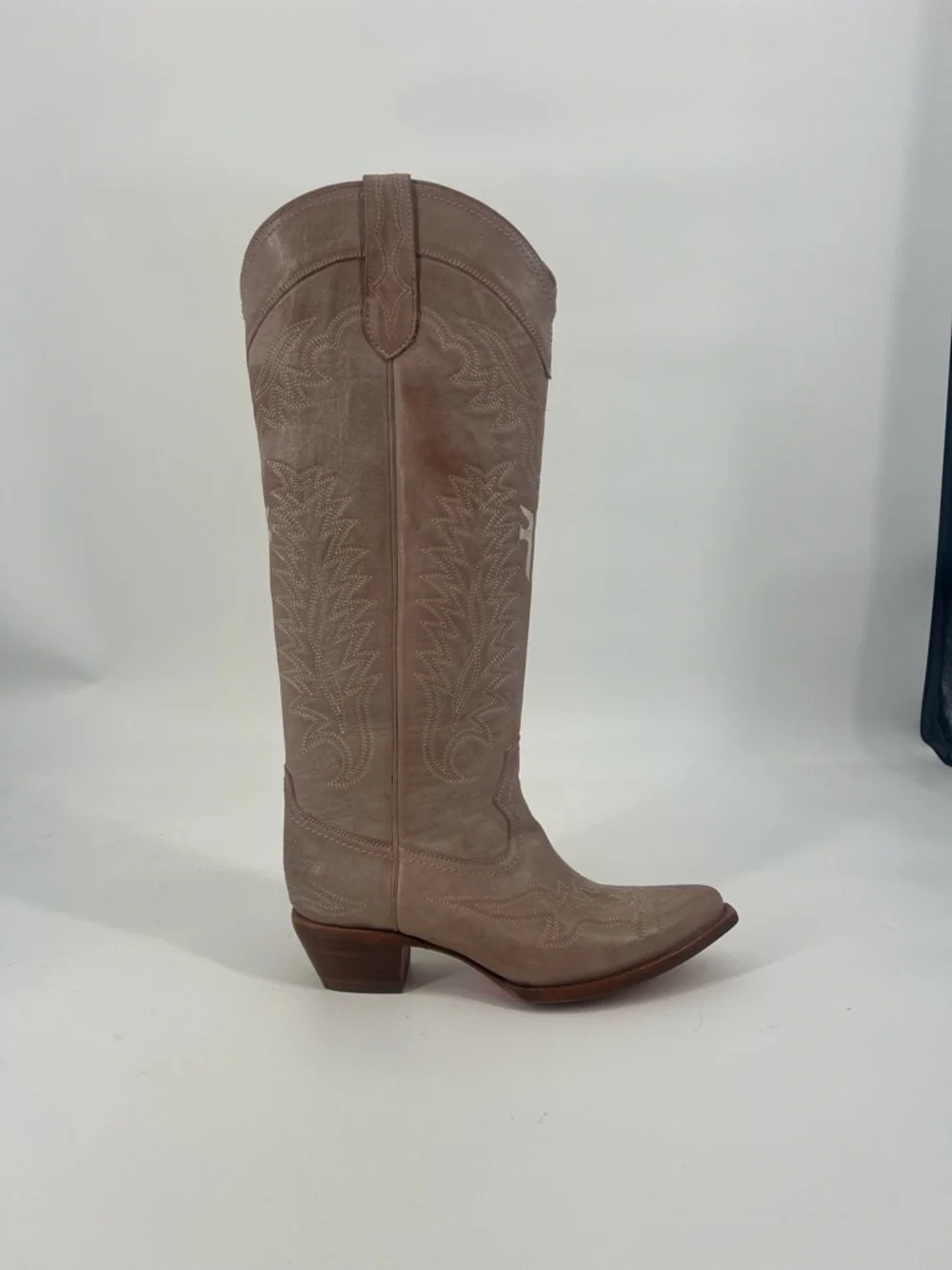 Frye Sacha Feather Deco Women's Tall Suede Western Cowboy Boot - Taupe/Brown 10